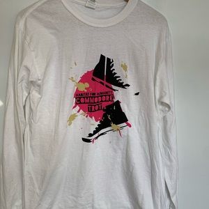 White Long-Sleeved T-shirt with Design